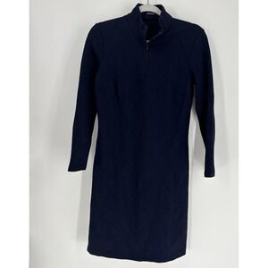 J McLaughlin BEDFORD Dress Small Navy Stretch Fitted Dress Career Basic Coastal